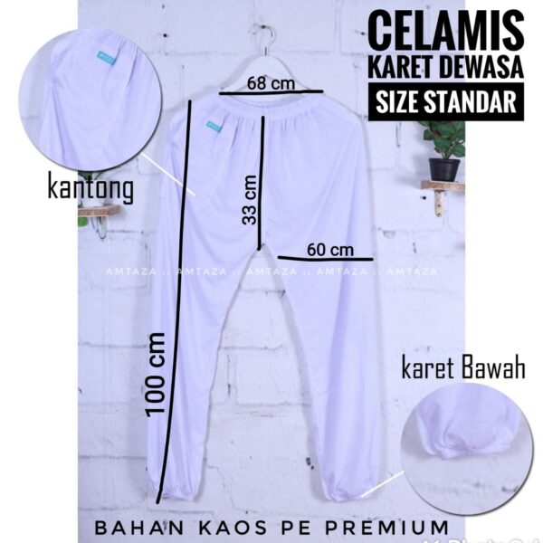 Amtaza Celamis Dewasa Celana Daleman Gamis Bahan Kaos Rayon PE Standar Stretch Karet Bawah All Size