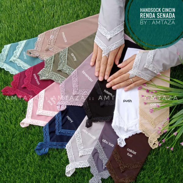 Amtaza Grosir Handsock Cincin Renda Senada Handsock Cantik