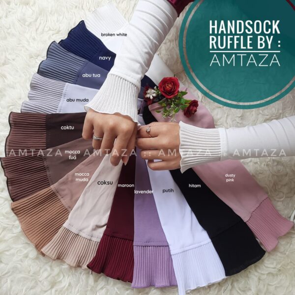 Amtaza Grosir Handsock Ruffle Plisket Handsock Cantik nyaman dipakai 2 Amtaza Grosir Handsock Ruffle Plisket Handsock Cantik nyaman dipakai