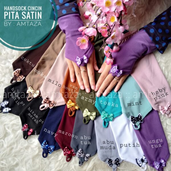 Gambar Manset Tangan / Handsock Cincin Pita Satin Handsock Cantik Amtaza
