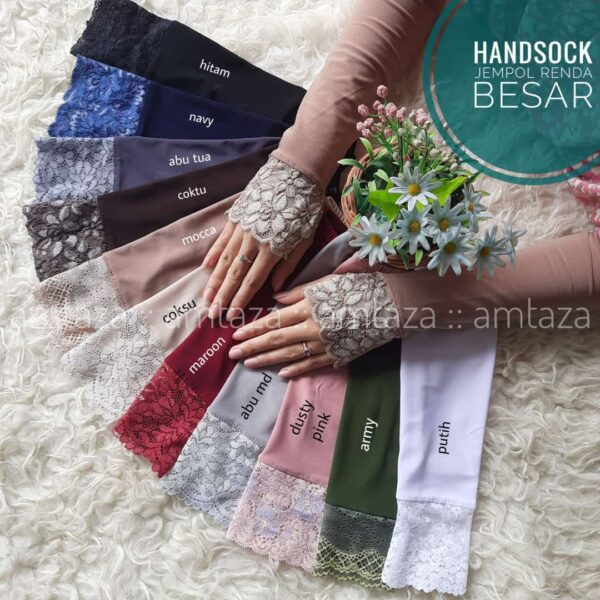 Amtaza Handsock Jempol Renda Besar Renda Cantik 1