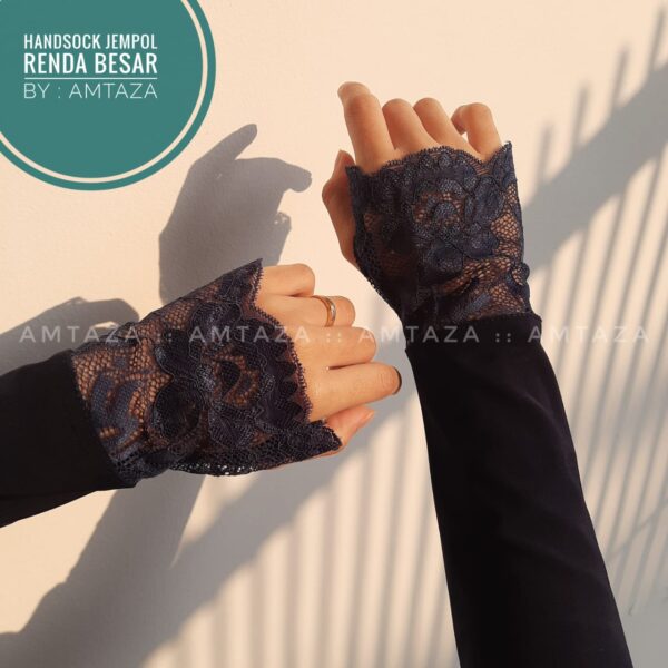 Gambar Manset Tangan Amtaza-Handsock-Jempol-Renda-Besar-Renda-Cantik