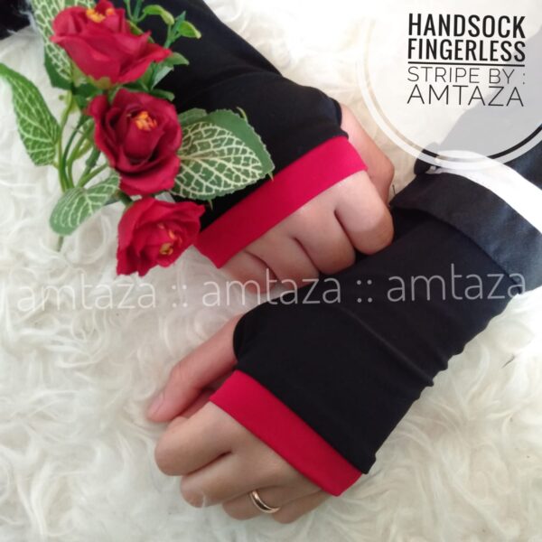 Gambar Manset Tangan Grosir Handsock Jempol Jersey Stripe Amtaza